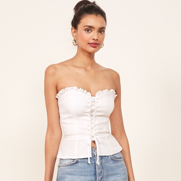 Reformation Tops - NWT Reformation Catania corset lace up top 10